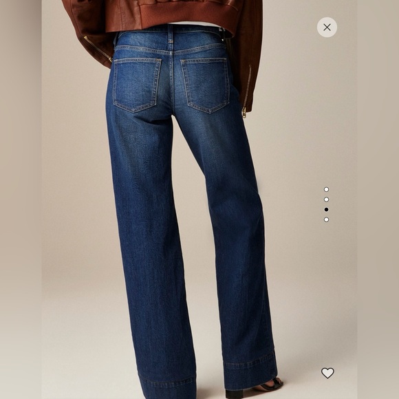 J. Crew Low Rise Denim Trouser Jean - Wide Leg - Size 25 Petite - 25P - Picture 3 of 9